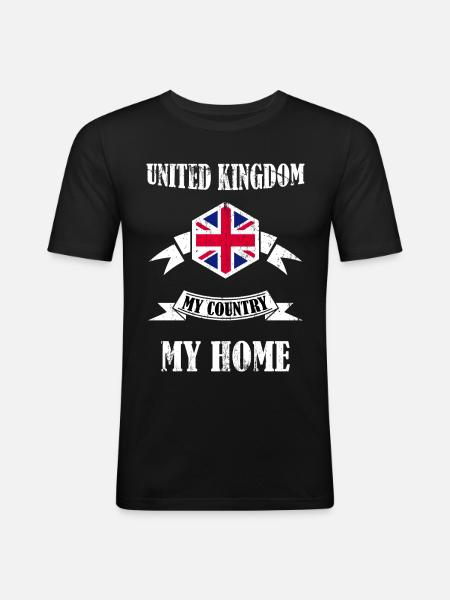 Angleterre Royaume-Uni Royaume-Uni cadeau - T-shirt près du corps Homme - noir