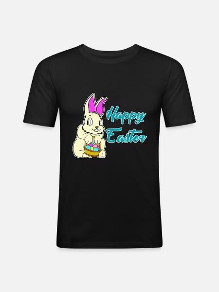 Happy Easter - Happy Easter - Men's Slim Fit T-Shirt - black
