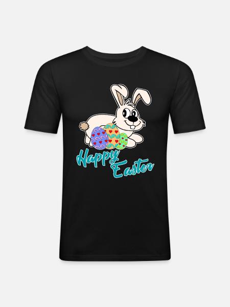 Happy Easter - Happy Easter - Men's Slim Fit T-Shirt - black