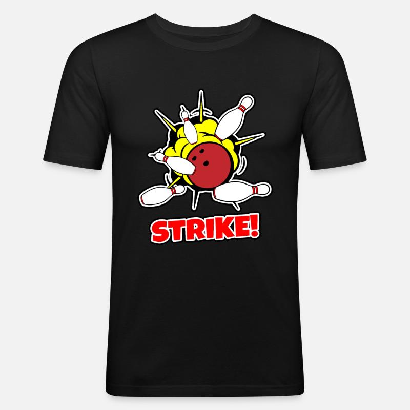 Bowling - Männer Slim Fit T-Shirt - Schwarz