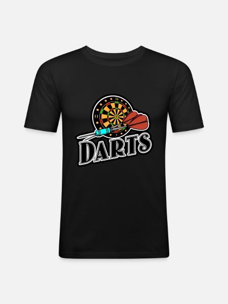 Darts - Männer Slim Fit T-Shirt - Schwarz