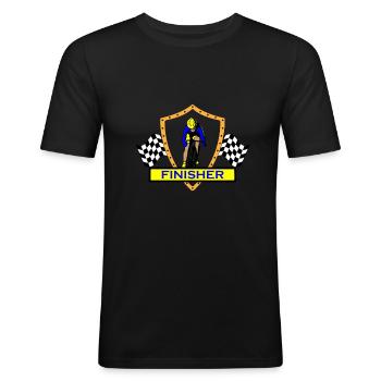 Road Bike - Finisher - Men's Slim Fit T-Shirt - black - Front - Nik (191cm)