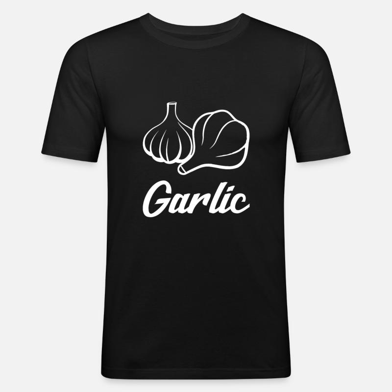Knoblauch Knollen - Männer Slim Fit T-Shirt - Schwarz