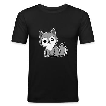 Sweet Wolf - Männer Slim Fit T-Shirt - Schwarz - Vorne - Nik (191cm)