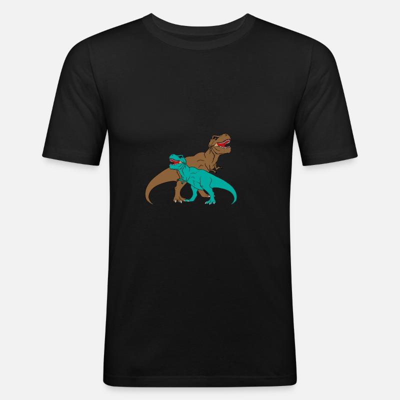T-REX - Thyrannosaurus Rex - Männer Slim Fit T-Shirt - Schwarz