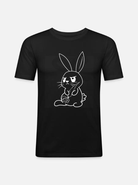 Rabbit with carrot - Men's Slim Fit T-Shirt - black