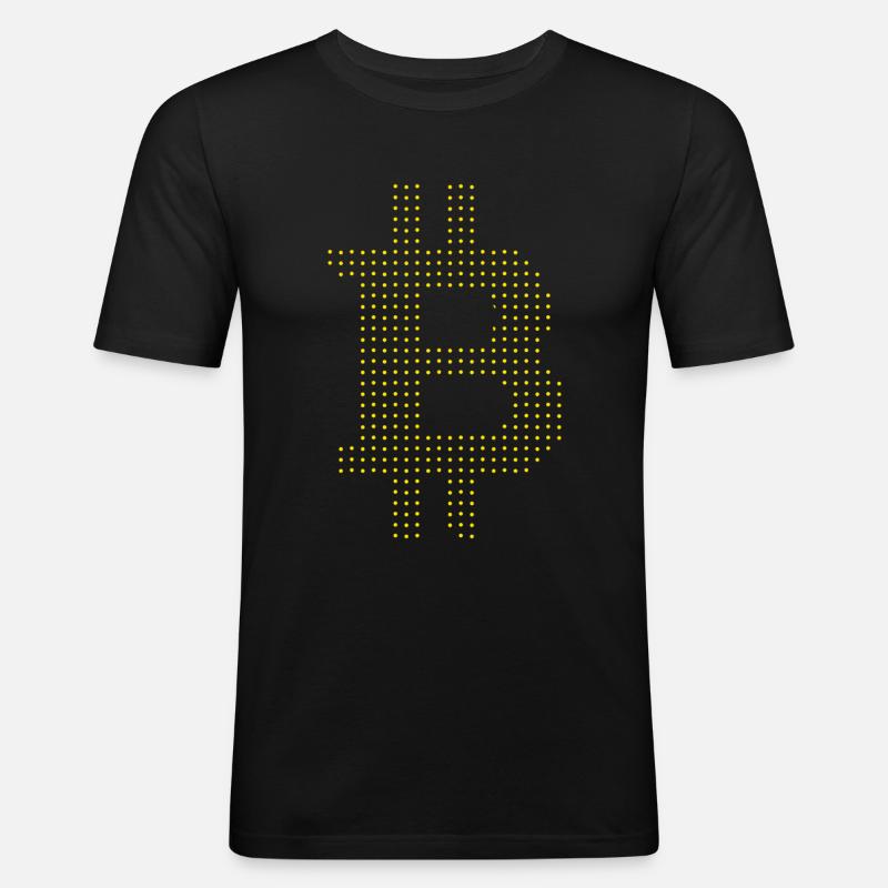Bitcoin - Männer Slim Fit T-Shirt - Schwarz