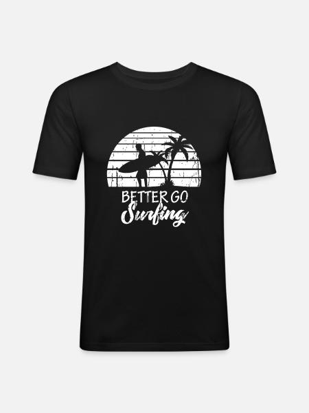surf - T-shirt près du corps Homme - noir