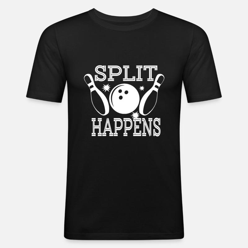 Split happens - Männer Slim Fit T-Shirt - Schwarz