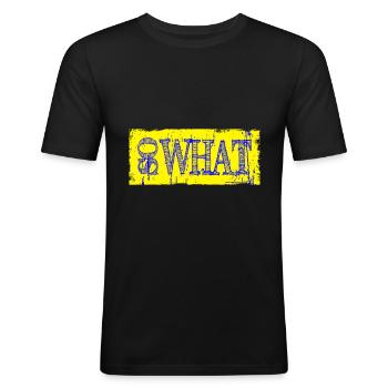 So what - Men's Slim Fit T-Shirt - black - Front - Nik (191cm)