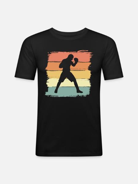 Boxing retro - Men's Slim Fit T-Shirt - black