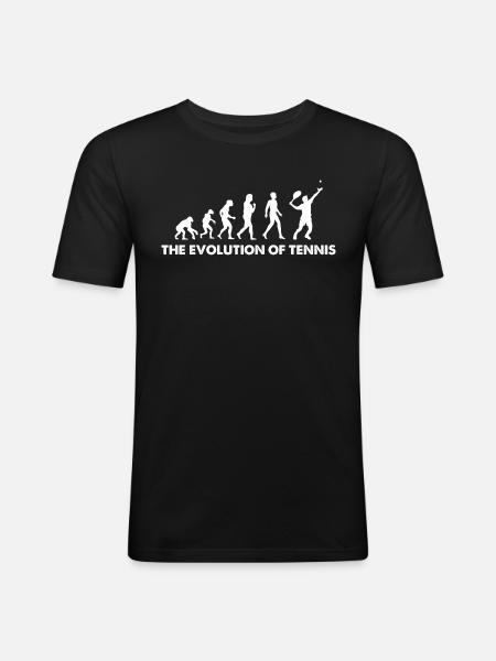 L’évolution du tennis - T-shirt près du corps Homme - noir