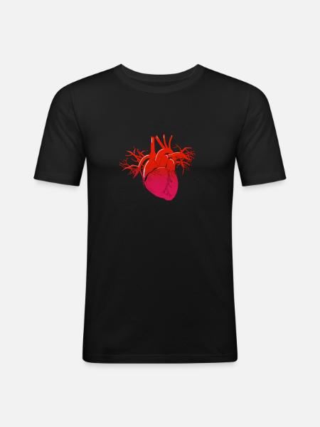 Medizin Herz - Männer Slim Fit T-Shirt - Schwarz