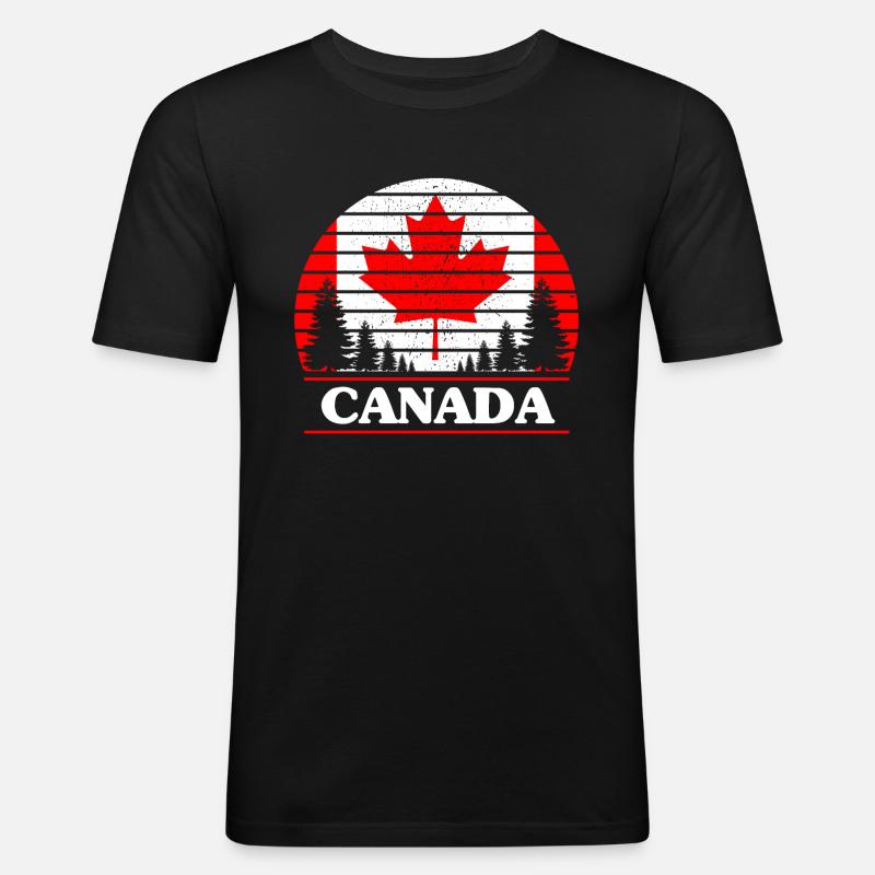 Kanada - Männer Slim Fit T-Shirt - Schwarz