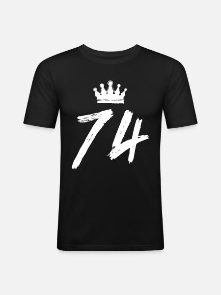 74 Number crown - Men's Slim Fit T-Shirt - black