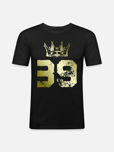 39 Number crown - Men's Slim Fit T-Shirt - black