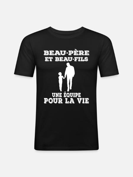 Step-Dad Step-Father-in-Law Stepson - Men's Slim Fit T-Shirt - black
