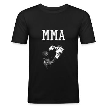 MMA Fighter - Männer Slim Fit T-Shirt - Schwarz - Vorne - Nik (191cm)