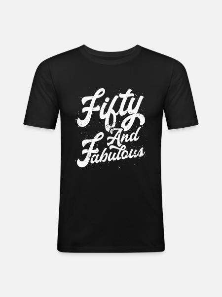 Fifty and fabulous - Men's Slim Fit T-Shirt - black