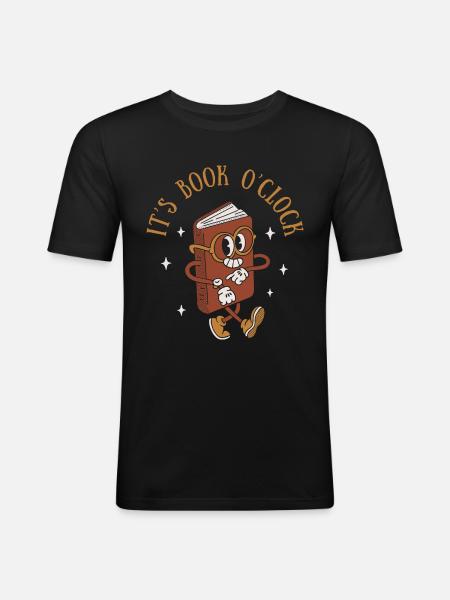 It's Book O'clock - Men's Slim Fit T-Shirt - black