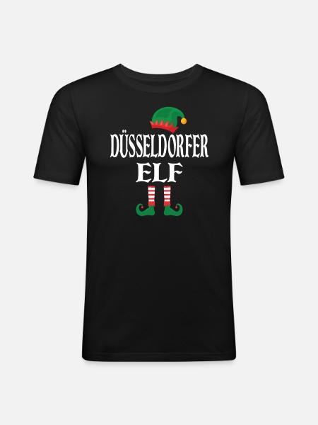 Düsseldorfer Elf - Männer Slim Fit T-Shirt - Schwarz