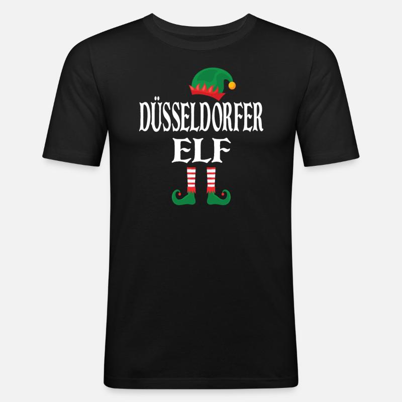 Düsseldorfer Elf - Männer Slim Fit T-Shirt - Schwarz