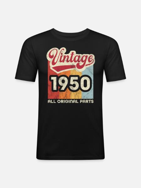 Millésime 1950 - T-shirt près du corps Homme - noir