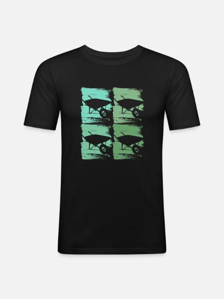 Wheelbarrow Gardener - Men's Slim Fit T-Shirt - black