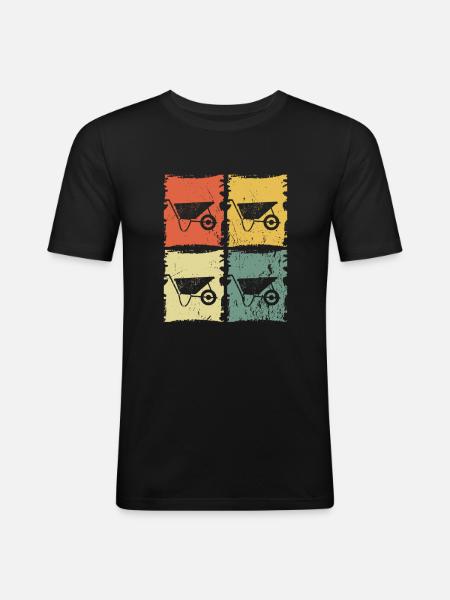 Schubkarre Gärtner - Männer Slim Fit T-Shirt - Schwarz
