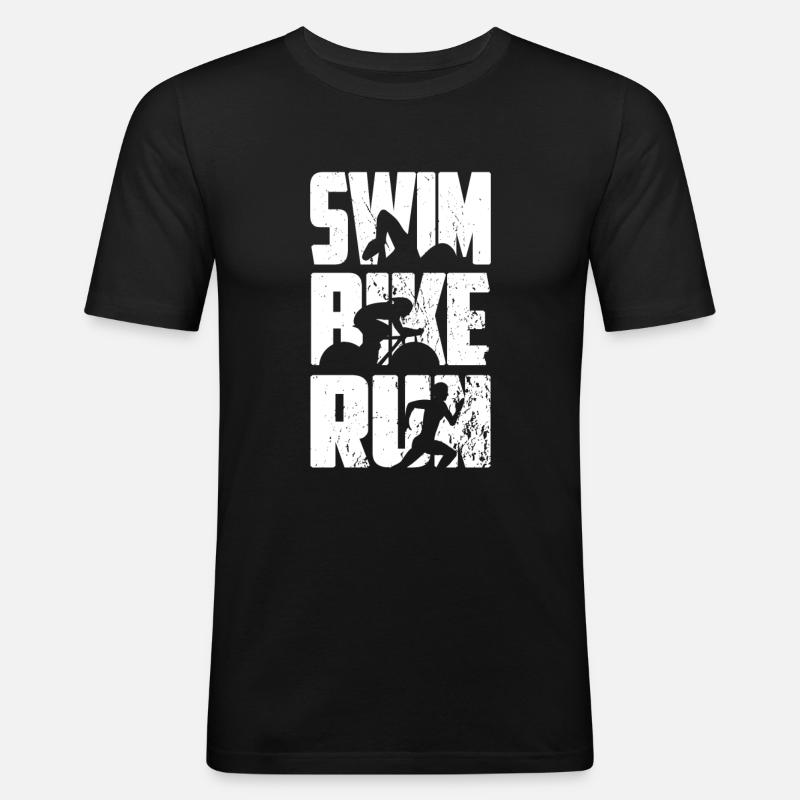 Triathlon Triathlet - Männer Slim Fit T-Shirt - Schwarz
