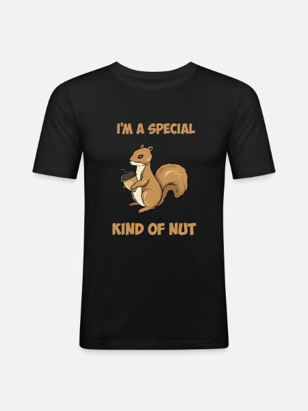 Cute Squirrel - Men's Slim Fit T-Shirt - black