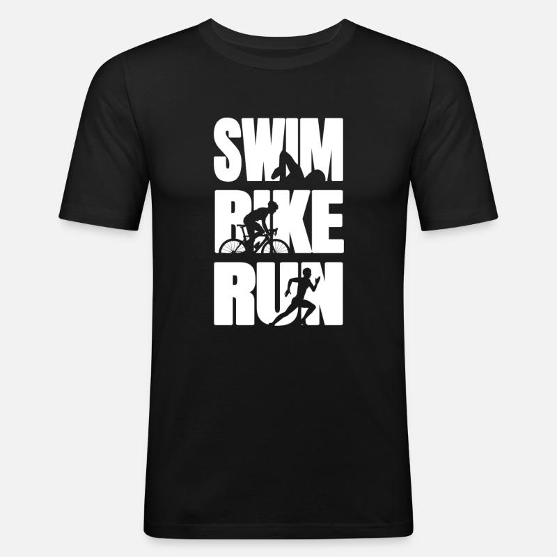 Triathlon Triathlet - Männer Slim Fit T-Shirt - Schwarz