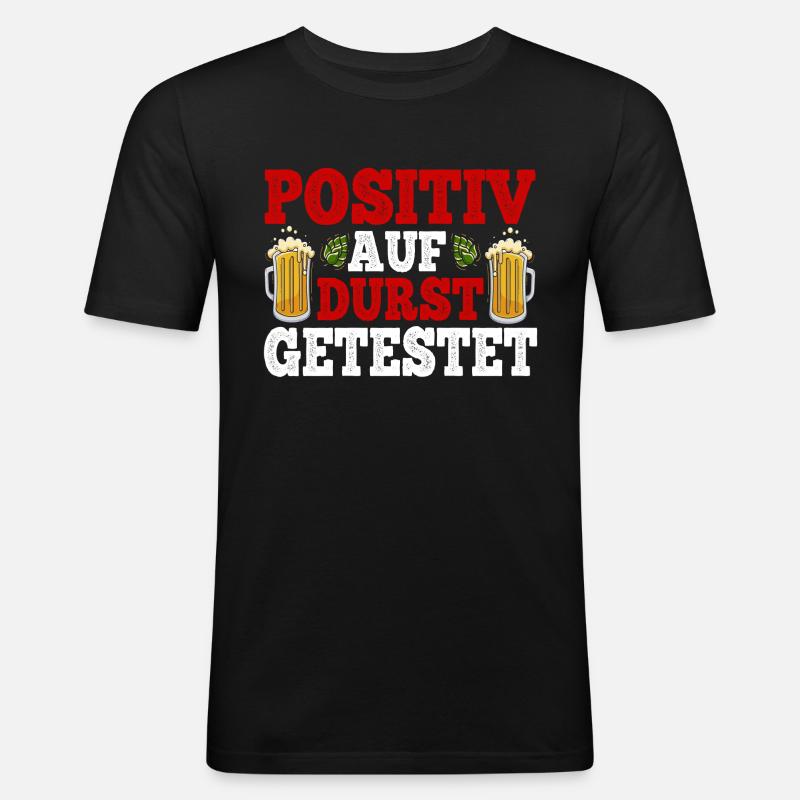 Positiv auf durst getestet - Männer Slim Fit T-Shirt - Schwarz