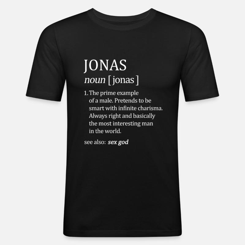 Jonas Definition First Name - Men's Slim Fit T-Shirt - black
