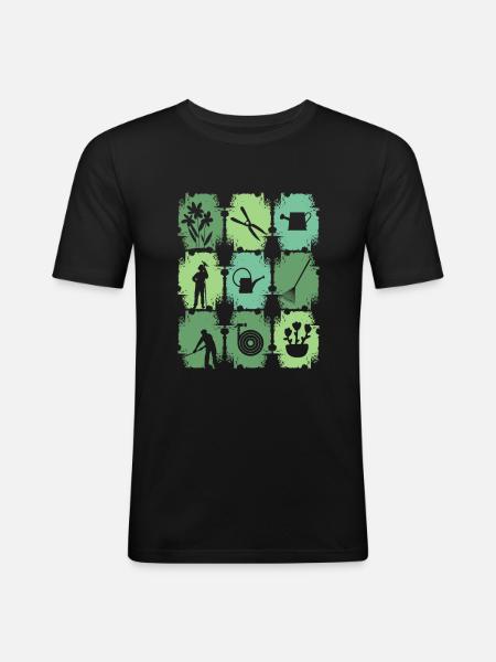 Gardener Garden Tool - Men's Slim Fit T-Shirt - black