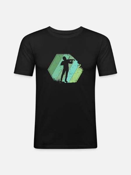 Violin Player Retro - Men's Slim Fit T-Shirt - black