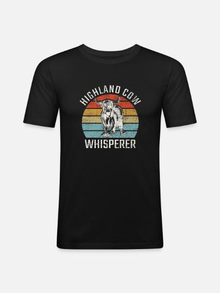 Highland Cow Whisperer - Men's Slim Fit T-Shirt - black