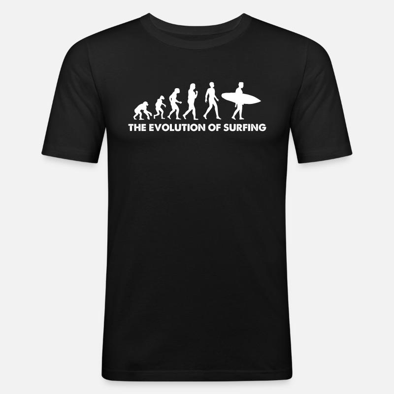 L’évolution du surf - T-shirt près du corps Homme - noir