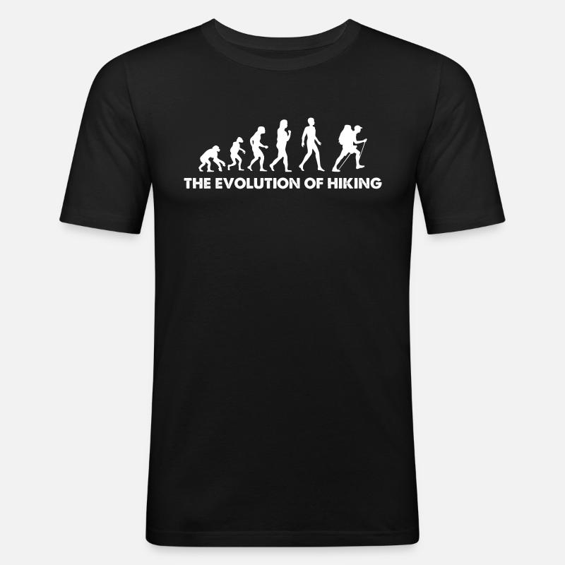L’évolution de la randonnée - T-shirt près du corps Homme - noir