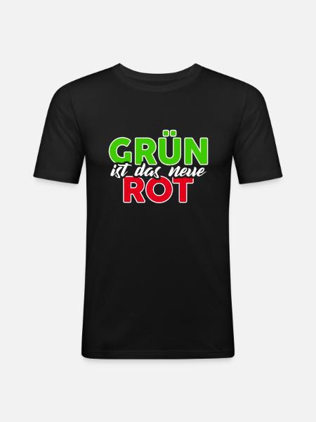 die Grünen - Männer Slim Fit T-Shirt - Schwarz