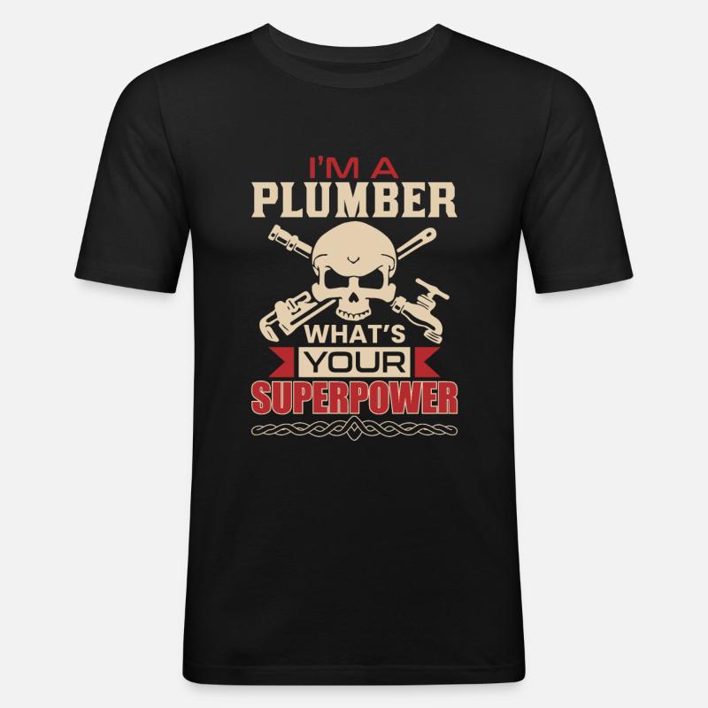 KLEMPNER - Männer Slim Fit T-Shirt - Schwarz