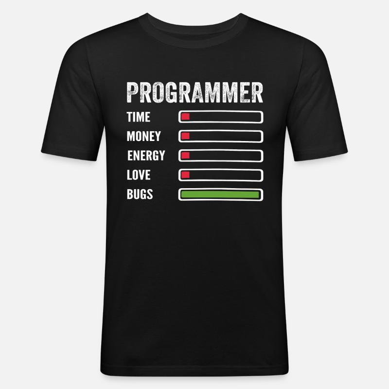 développeur humour programmeur codeur code - T-shirt près du corps Homme - noir