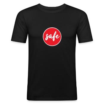 Safe Daumen Hoch - Männer Slim Fit T-Shirt - Schwarz - Vorne - Nik (191cm)