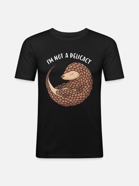 I'm Not A Delicacy Pangolin - Men's Slim Fit T-Shirt - black
