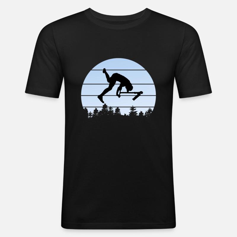 Freestyle-Roller - Männer Slim Fit T-Shirt - Schwarz