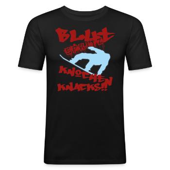 Blut spritz Knochen knacks - Männer Slim Fit T-Shirt - Schwarz - Vorne - Nik (191cm)