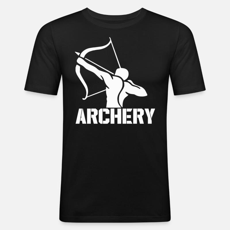 Bogenschießen Bogenschütze - Männer Slim Fit T-Shirt - Schwarz