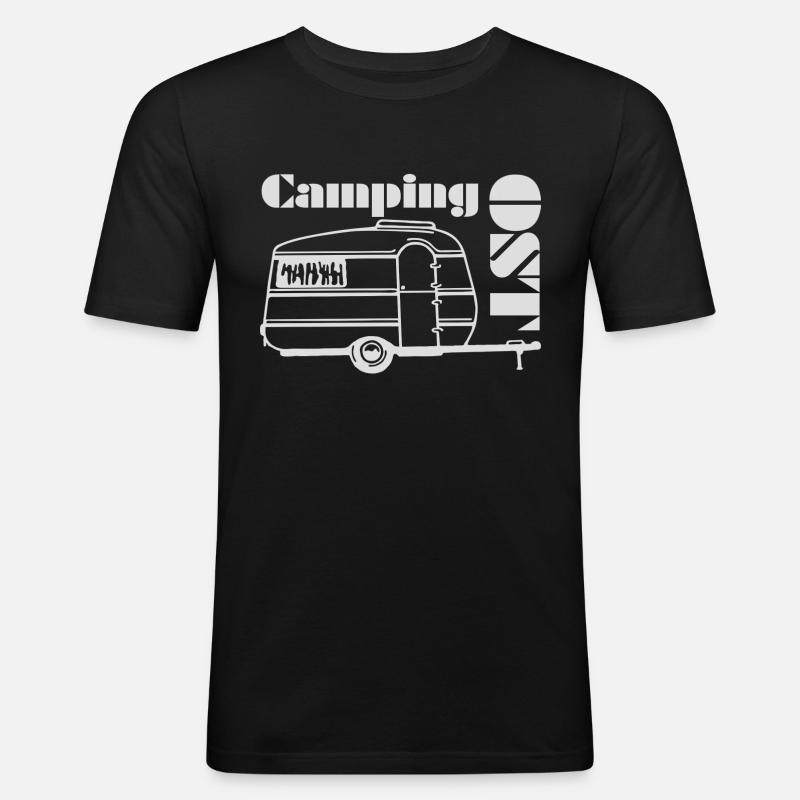Qek Junior DDR Wohnwagen - Männer Slim Fit T-Shirt - Schwarz