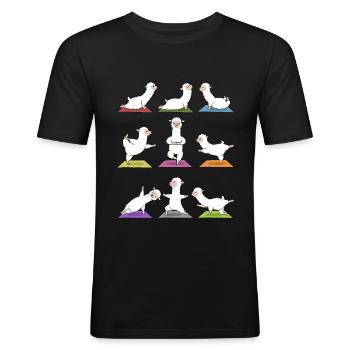 Yoga Alpaca Meditation Yogi Namaste Gift - Men's Slim Fit T-Shirt - black - Front - Nik (191cm)