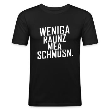 Mehr Schmusen - Männer Slim Fit T-Shirt - Schwarz - Vorne - Nik (191cm)